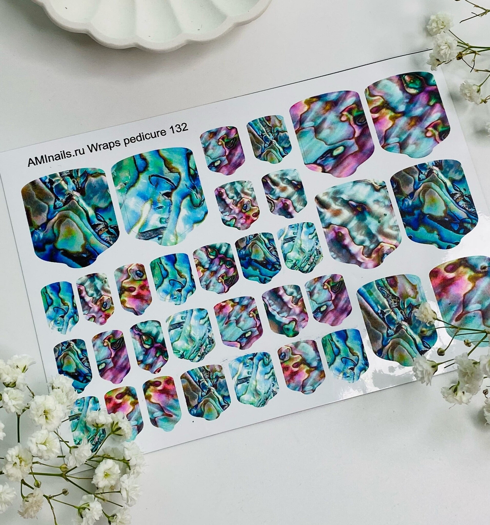 Aminails Wraps pedicure 132