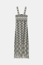 ТРИКОТАЖНОЕ ПЛАТЬЕ С БАХРОМОЙ — ZARA