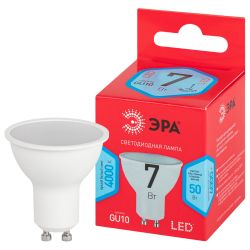 Лампа светодиодная ЭРА RED LINE LED MR16-7W-840-GU10 R 7Вт софит нейтральный белый свет GU10 | Лампы cветодиодные Точечные (Софиты) (MR, PAR)