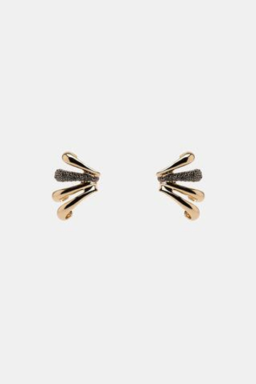 ZARA БЛЕСТЯЩИЕ СЕРЬГИ-КАФФЫ, ЗОЛОТИСТЫЙ