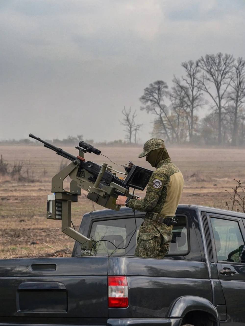 Турель для 4 автоматов АК против FPV-дронов, Система защиты от беспилотников (БПЛА), BRT