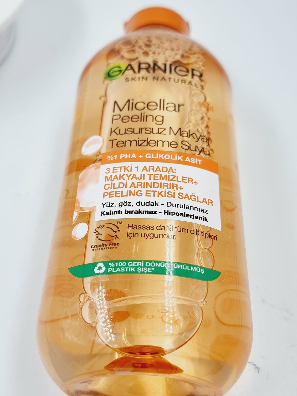 Garnier Мицеллярная вода с гликолевой кислотой с эффектом пилинга для снятия макияжа, очищения, 400 мл (Франция)