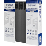 Радиатор биметаллический STOUT TITAN VENTIL 500 - 6 секций (подключение нижнее правое, цвет графит RAL 7024)