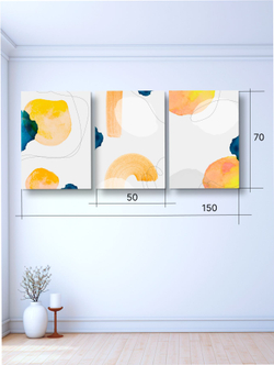 Картина Бирюзовая гармония модульная 50x70см 3шт.