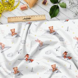 Ткань ниагара зверьки на бумажных самолётах