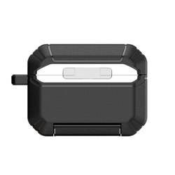 Противоударный чехол черного цвета для наушников AirPods Pro 3, серия PECS Series (с карабином и подставкой) от Dux Ducis