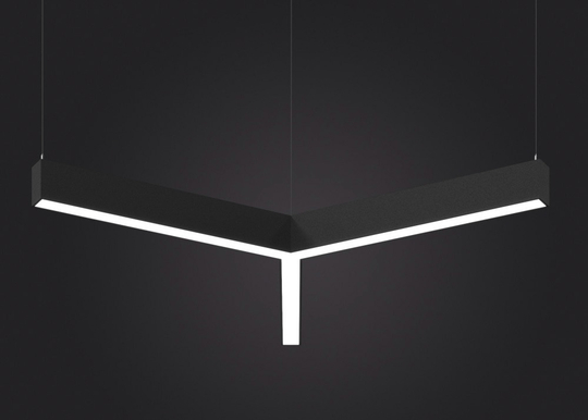 Подвесной LED светильник трехлучевой LP85-TRIOLA-500 43Вт (сегмент 528 мм) 5000К 3956Лм черный 965х835х80мм DARKLUM