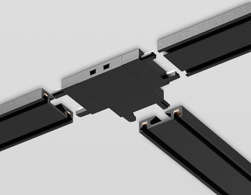Коннектор T-образный для накладного шинопровода GV1122 BK чёрный Magnetic Ultra Slim Ambrella