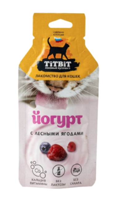 Лакомство TitBit Йогурт лесные ягоды для кошек 15 г