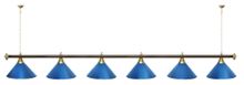 Лампа STARTBILLIARDS 6 пл. (плафоны антик медь,штанга золотая,фурнитура золото)