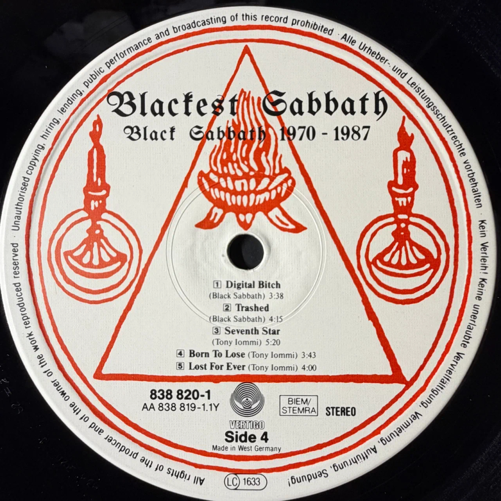 Black Sabbath ‎– Blackest Sabbath: Black Sabbath 1970-1987 2LP (Германия 1989г.)