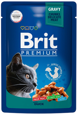 Консервы BRIT Premium для взрослых кошек, утка - 85 г