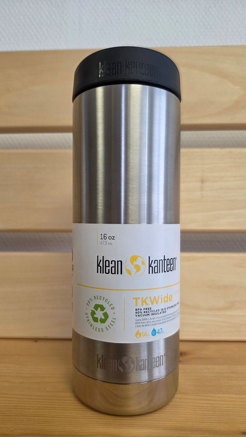 Термокружка Klean Kanteen TKWide Cafe Cap 16oz (473 мл) Brushed Stainless (витринный образец, потертости)