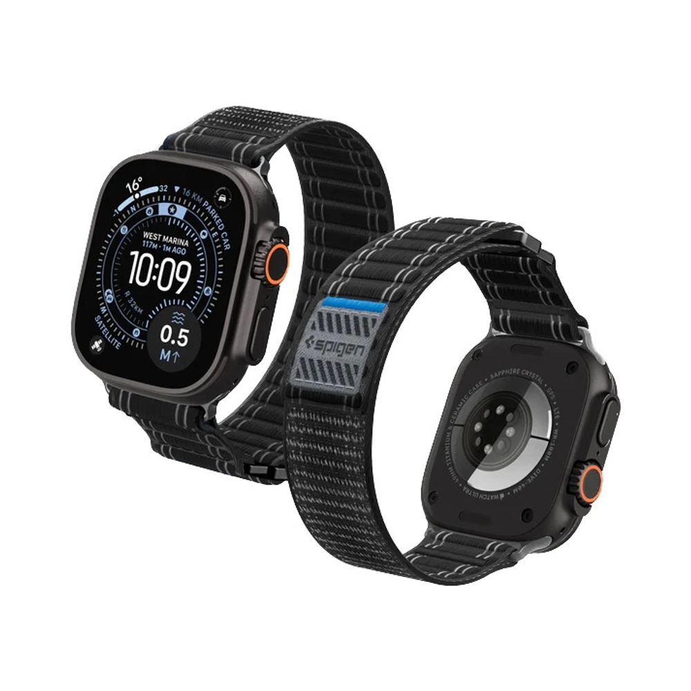 Ремешок Spigen WBF0 Band для Apple Watch 8 / 9 / 10 / 11 / SE / ULTRA (44 / 45 / 46 / 49 MM) черный