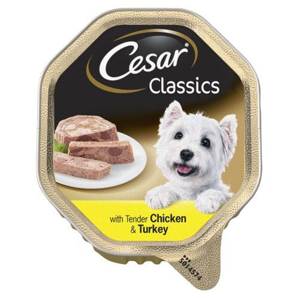 Cesar для собак классический с нежной курицей и индейкой паштет 150 г Cesar для собак классический с нежной курицей и индейкой паштет 150 г