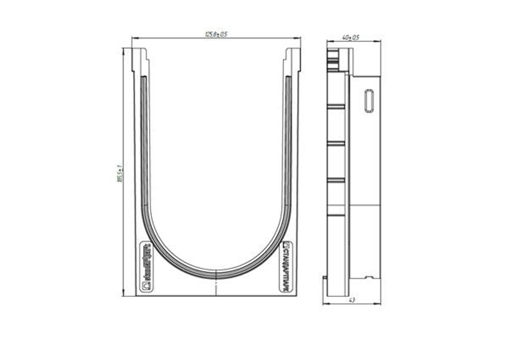 Переходник PolyMax пластиковый для лотков водоотводных пластиковых 8040-М/8080-М