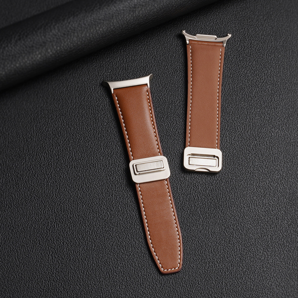 Ремешок из натуральной кожи коричневого цвета от Dux Ducis для смарт часов Samsung Watch Ultra 47MM, серия YA Series