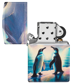Зажигалка Zippo Penguin с покрытием Glow In The Dark Green, латунь/сталь, разноцветная, 38x13x57 мм