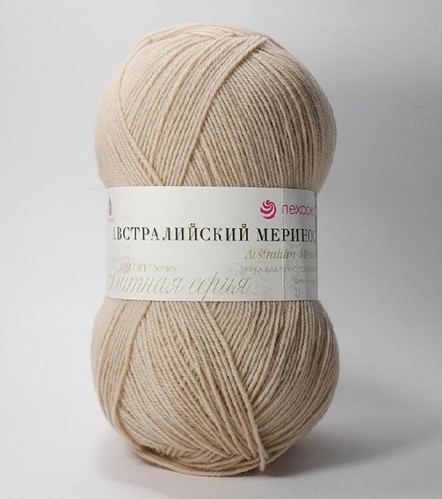 Пряжа Пехорка Австралийский меринос / уп.5 мот. по 100 г, 400 м, цв.337 лама Пряжа Пехорка Австралийский меринос / уп.5 мот. по 100 г, 400 м, цв.337 лама