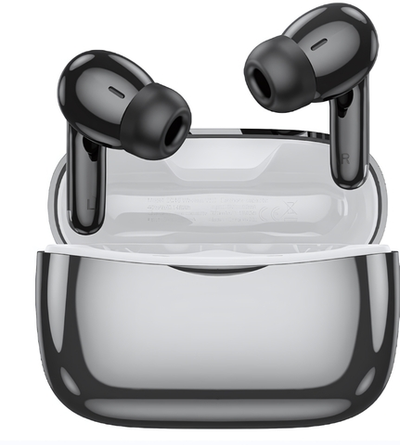 Bluetooth - гарнитура HOCO EQ16 ANC, TWS вакуумные, BT5.3, 40/320mAh Black Glaze