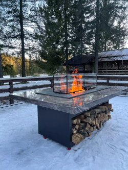 Дровяной гриль-стол Elbrus Grill Монблан PRO 2160 (столешница 2800x1400 мм)
