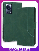 Стильный чехол-книжка из кожи для XIAOMI 13 LITE с отделом для наличных, 3 слотами для карт и подставкой