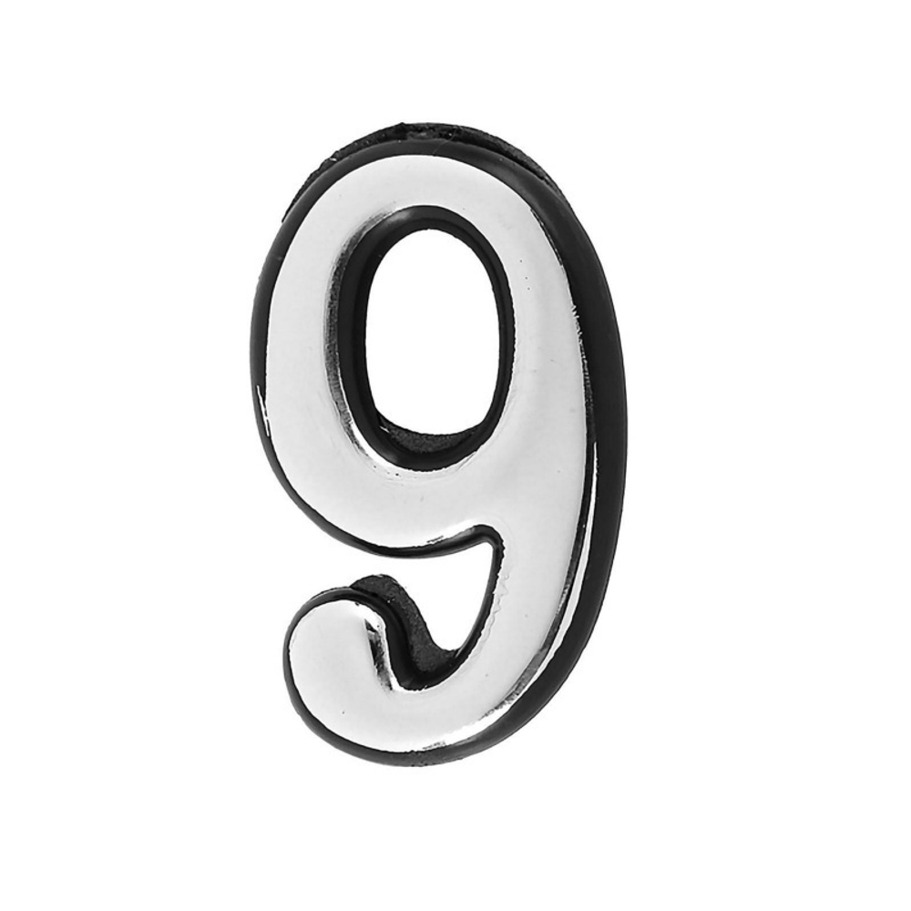 Цифра дверная АЛЛЮР пластик хром "9" /20