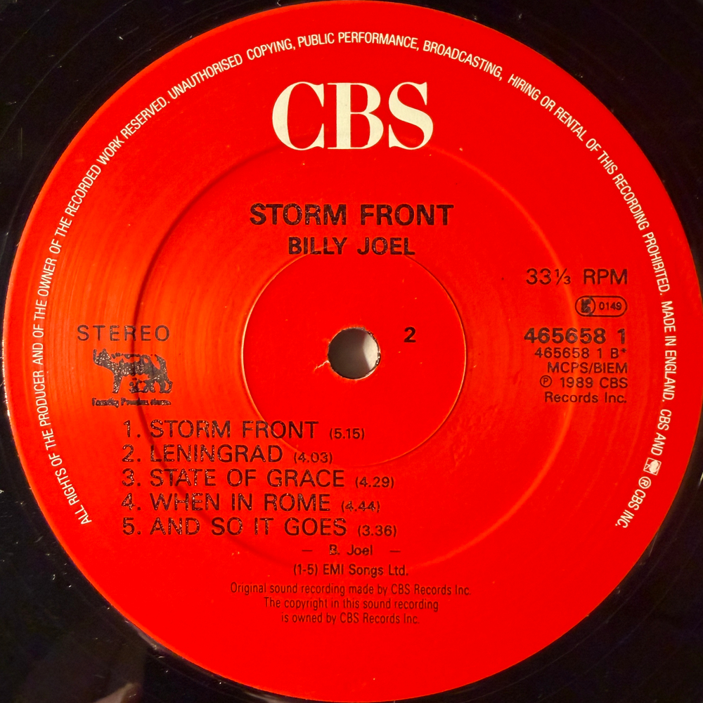 Billy Joel ‎– Storm Front (Англия 1989г.)