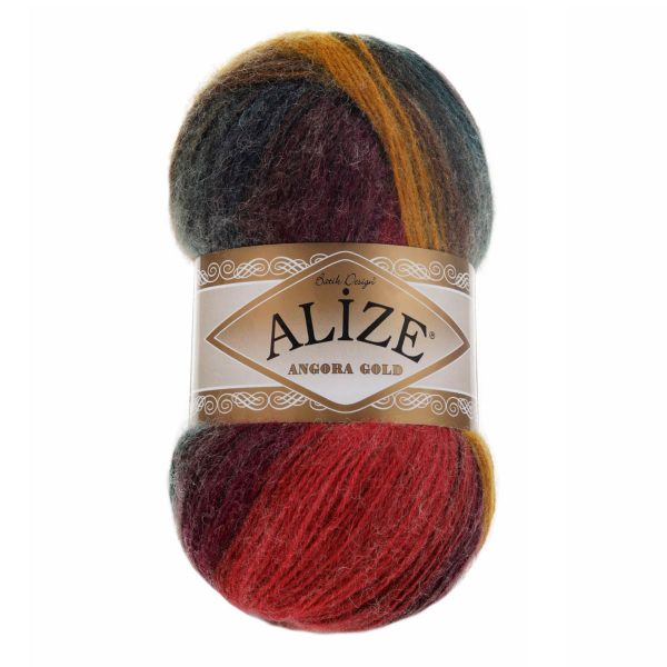 Пряжа Alize (Ализе) Angora Gold Batik / уп.5 мот. по 100 г, 550м, 3368 секционный