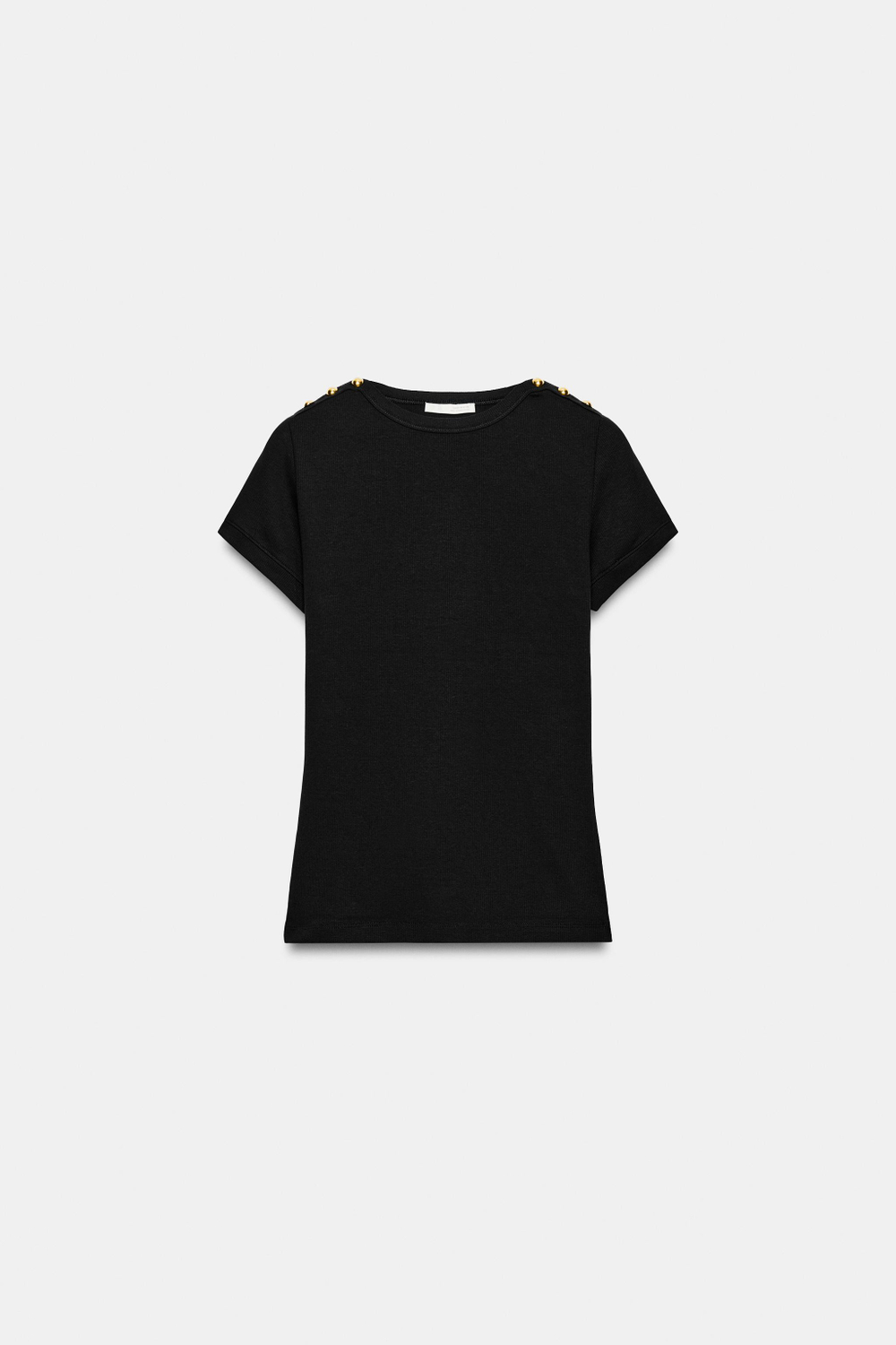 ФУТБОЛКА В РУБЧИК С ПУГОВИЦАМИ — ZARA