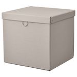 Коробка с крышкой IKEA NIMM (НИММ), Серо-бежевый, 32х30х30 см