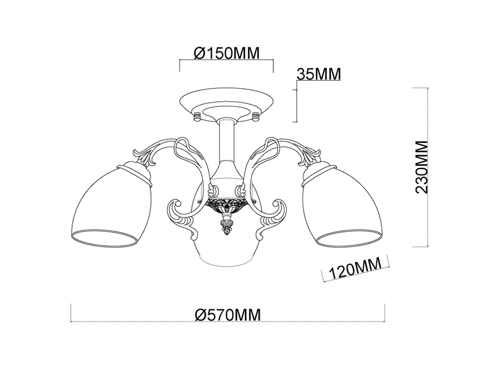 Потолочная люстра MyFar Biene MR1522-3C