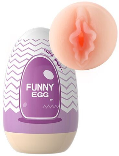 Мастурбатор-вагина Funny Egg в форме яйца (Цвет: телесный)