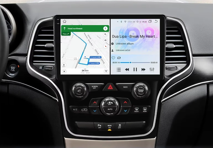 Магнитола для Jeep Grand Cherokee WK2 2013-2021 (взамен 8.4" экрана) - Kuberg EW-1076-2 QLed+2K, Android 13, Быстрейшая, CarPlay, 4G SIM-слот