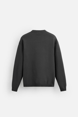 ZARA СВИТЕР ИЗ МЯГКОЙ ТКАНИ С РЕЛЬЕФНЫМ УЗОРОМ, АНТРАЦИТОВО-СЕРЫЙ