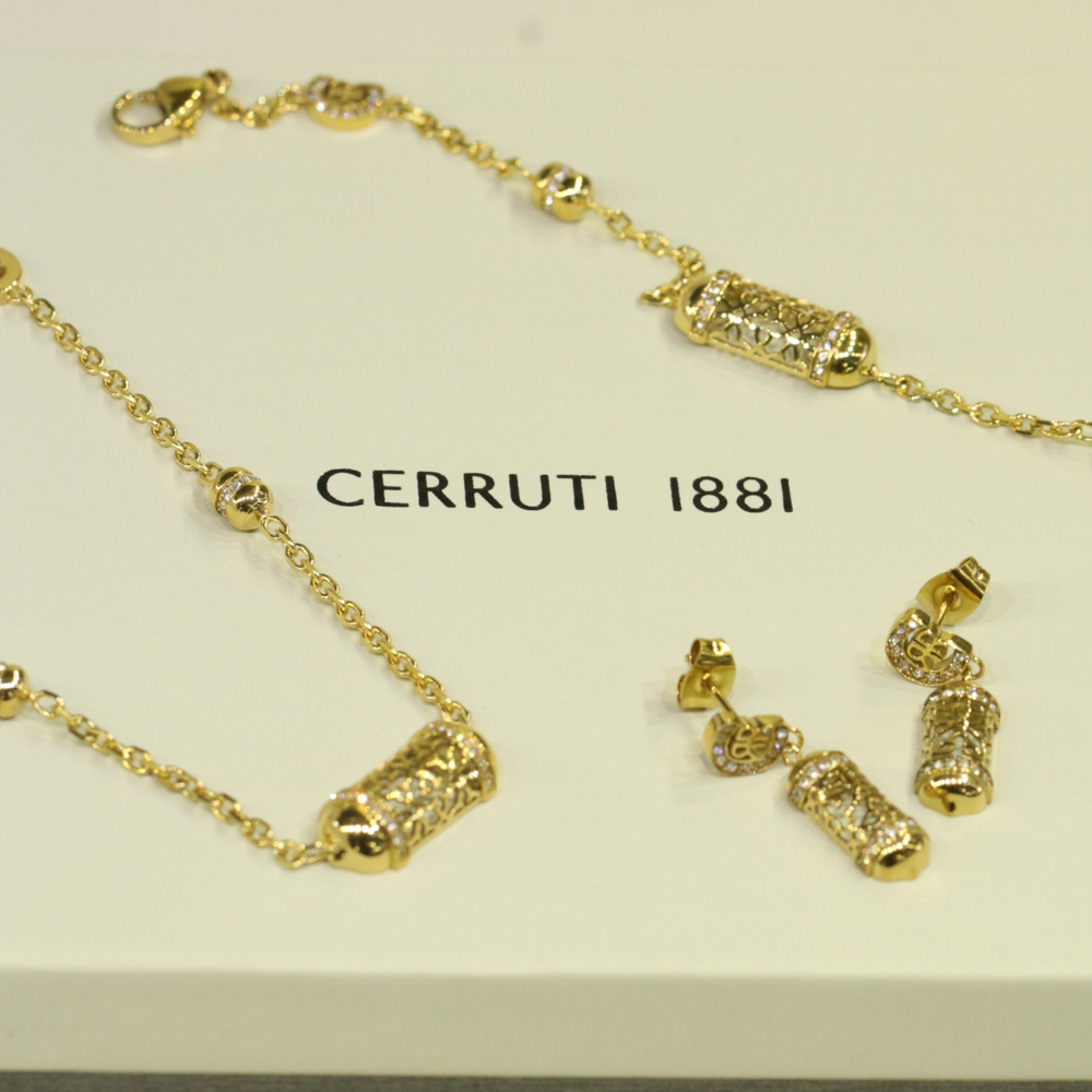 Подарочный комплект CERRUTI 1881: серьги, колье и браслет