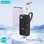 Power Bank внешний аккумулятор повербанк USAMS 10000 мАч 20W с кабелем