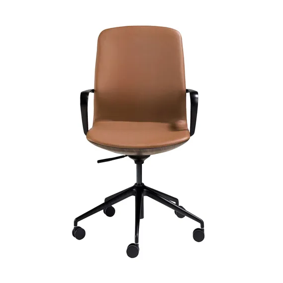 Офисный стул Angel Cerda 4219 из коричневой экокожи