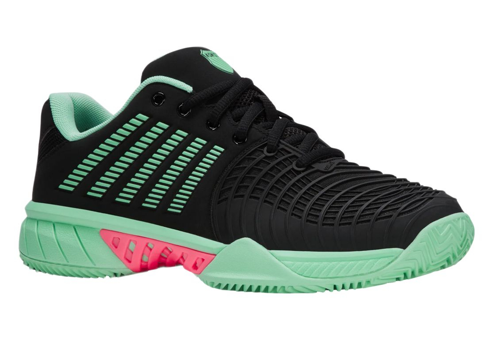 Женские теннисные кроссовки K-Swiss Express Light 3 Clay - black/neon mint/neon pastel pink