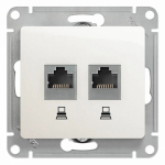 GLOSSA РОЗЕТКА двойная компьютерная RJ45+RJ45 кат. 5e, механизм, ПЕРЛАМУТР