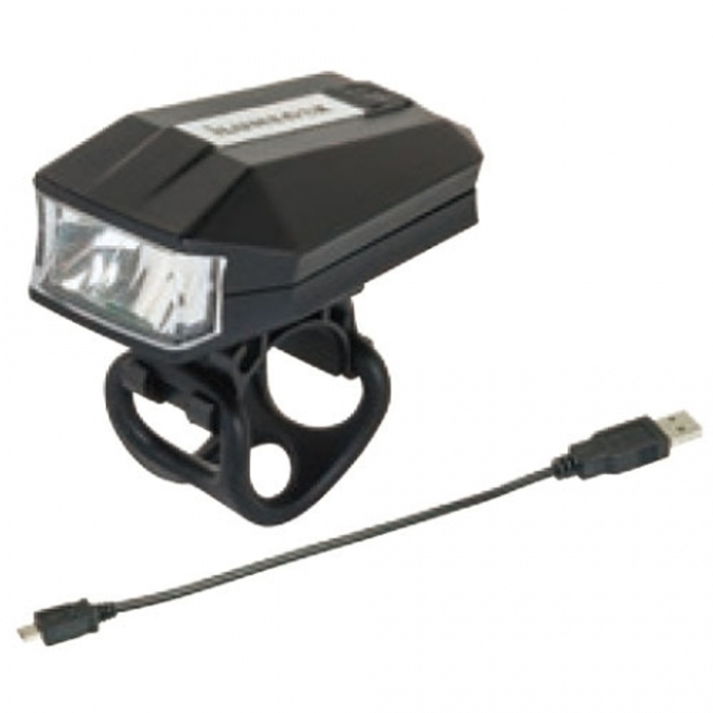 Фара алюм, 500 Lumen, 4 режима, USB зарядка, индикатор заряда, черная, аккумулятор 1200mAh. 60г. 28х