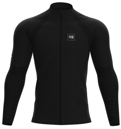 Мужская теннисная кофта Compressport Seamless Zip Sweatshirt - black