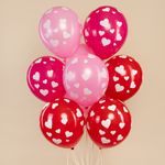 Шар (12''/30 см) Сердечки, Ассорти, пастель, 5 ст, 25 шт.