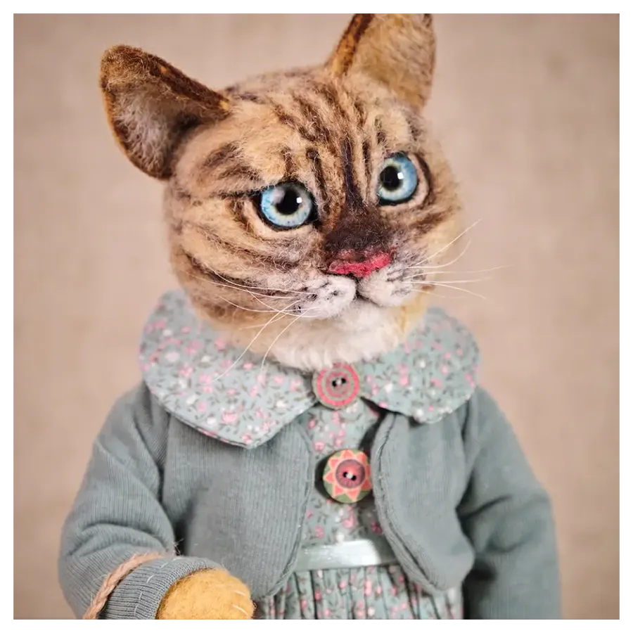 Валяная игрушка «Кошка Стефания»
