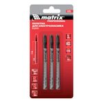 Полотна для электро лобзика по дереву, 3 шт, T111C, 75 х 3 мм, HCS Matrix Professional, 78205