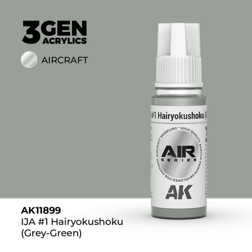 Акриловая краска AK Interactive IJA #1 Hairyokushoku (Grey-Green) 3GEN AIR, 18мл