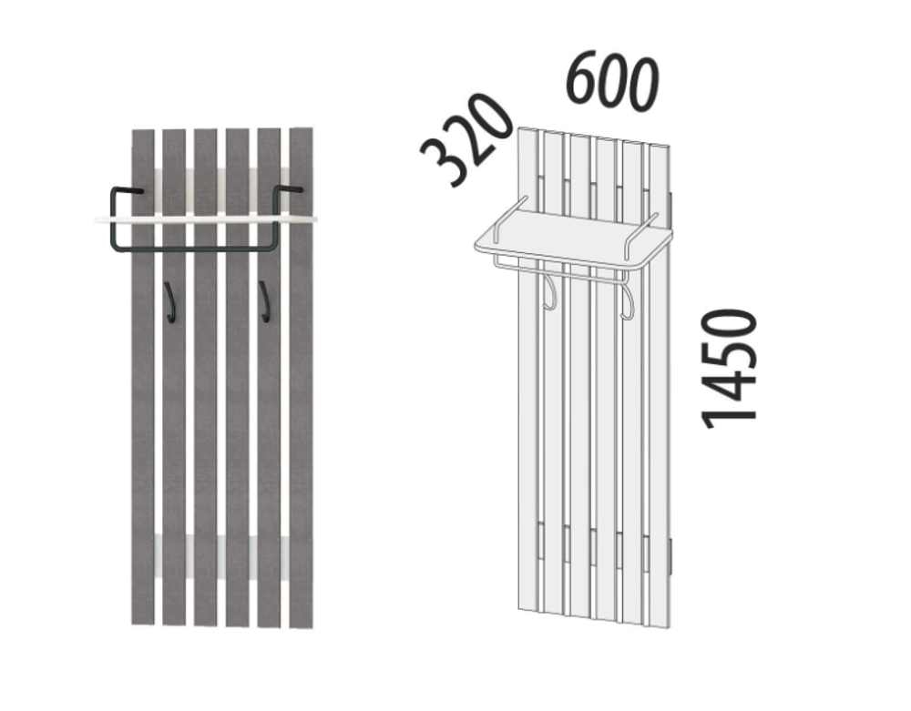 Денвер-400 (DaVita) 400.24 Панель с крючками настенная