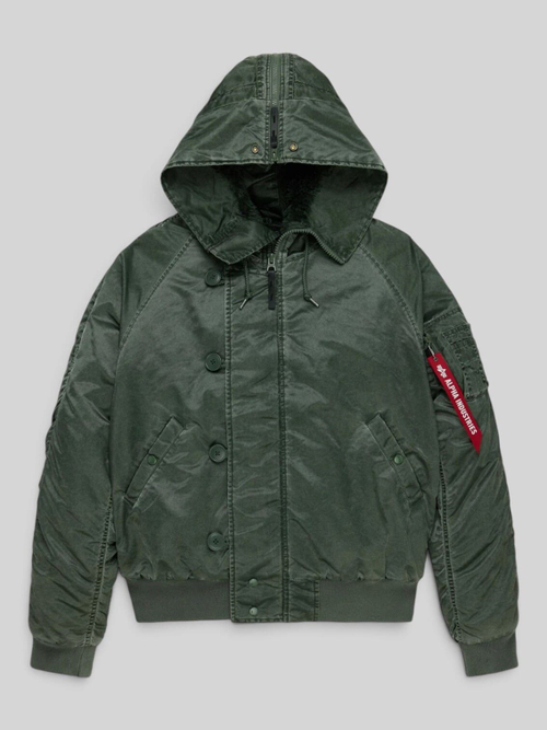 Куртка короткая Alpha N-2B BATTLEWASH PARKA (т.олива - deep forest)