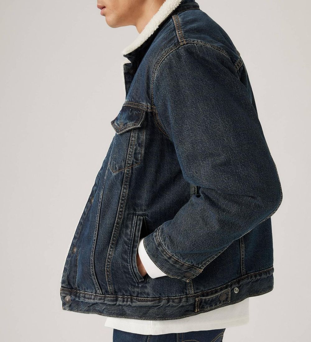 Куртка джинсовая утепленная мужская LEVI'S RELAXED FIT SHERPA TRKR NIGHT SHADOWS SH