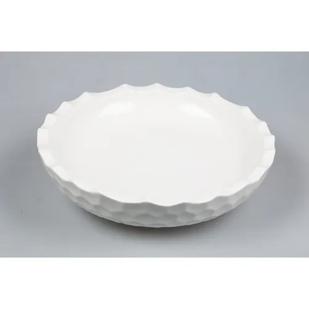 Салатник 2000 мл d 32,5 см h9,5 см Crush Honeycombs белый фарфор P.L. Proff Cuisine [1]
